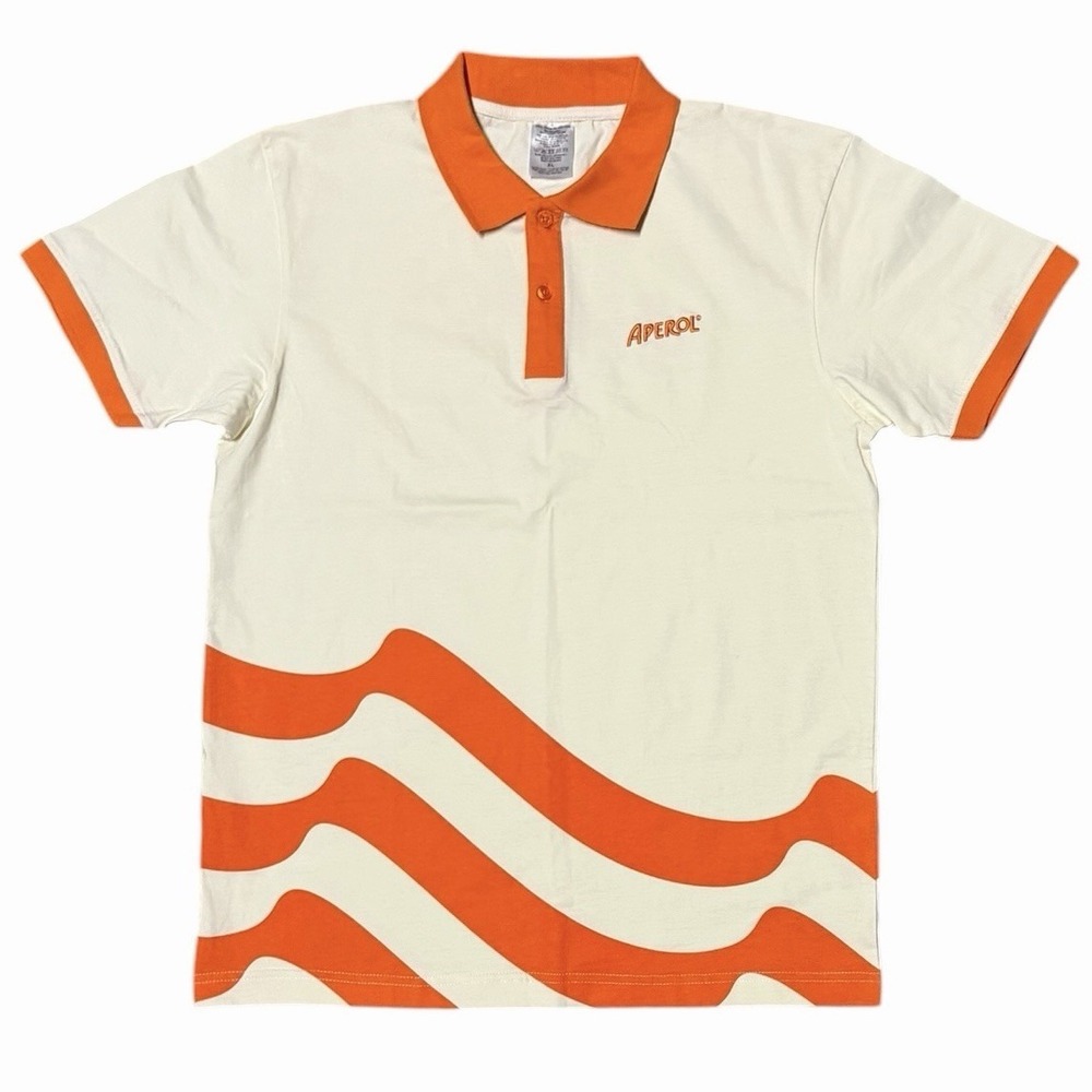 Aperol Spritz Polo Shirt 100% Organic Cotton Adult XL Retro Resort Stitched NWOT